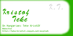 kristof teke business card